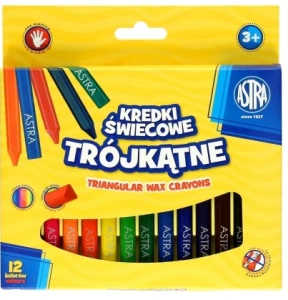 Kredki świecowe trójkątne 12kol  Astra 