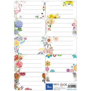 Naklejki na zeszyt KN001-07 Tetis Kwiatki