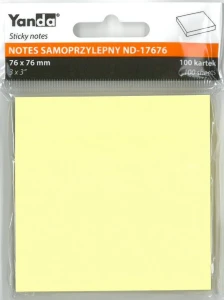 Notes Samoprzylepny 75x75 100k Żółty Yanda