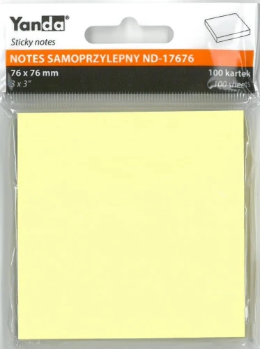 Notes Samoprzylepny 75x75 100k Żółty Yanda_55434