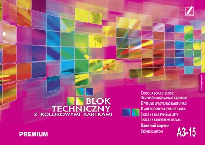 Blok Techniczny A3 15 Kolorowy Premium Kreska_52762