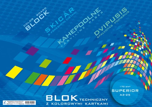 Blok Techniczny A3 kolorowy 25k Kreska_52759