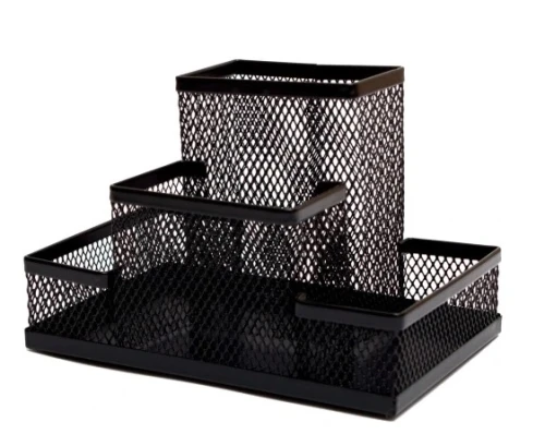 Przybornik Siatkowy Metalowy Czarny 4 komory Tres_55661