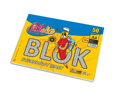Blok Rysunkowy A4 biały 50k Pastello_52796