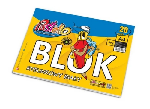 Blok Rysunkowy A4 Biały 20k PASTELLO _52795