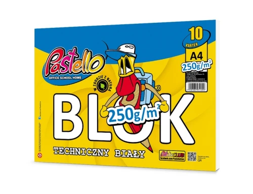 Blok Techniczny A4 Biały 250g 10k Pastello_52789