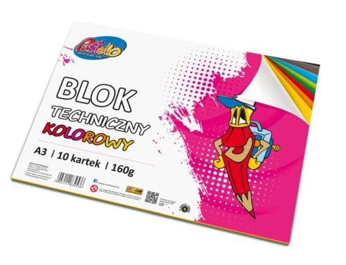 Blok Techniczny A3 kolorowy 10k 160g Pastello_82775