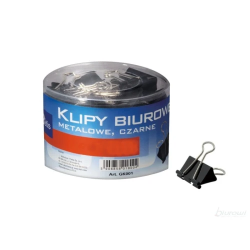 Klip biurowy 19mm 40szt. GK001-B Tetis_55898