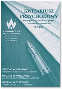 Kwitariusz Przychodowy A5 K-103/S 
