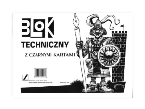 Blok Techniczny A4 z czarnymi kartkami 10k Kreska_31101