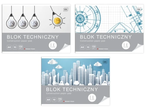 Blok techniczny A4 Biały 10 kartek Interdruk_71181