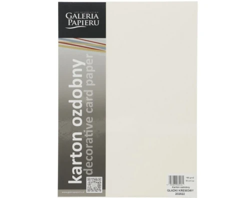 Karton Wizytówkowy A4 50ark 160g Gładki Krem Galeria Papieru _78276
