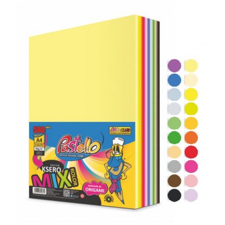 Papier Ksero Kolor A4 Pastello 80g 500ark MIX 10 Kolorów TĘCZA_55864