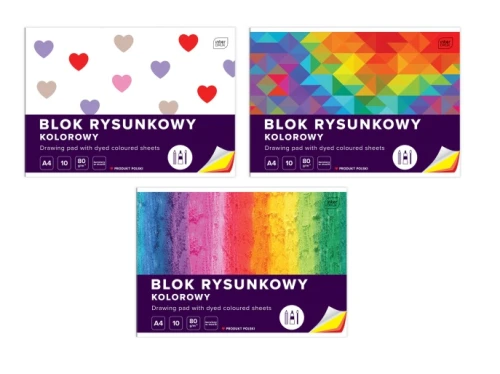 Blok rysunkowy A4 Kolorowy 10 kartek Interdruk_71186