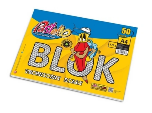 Blok Techniczny A4 50k 170g Biały Pastello_52829