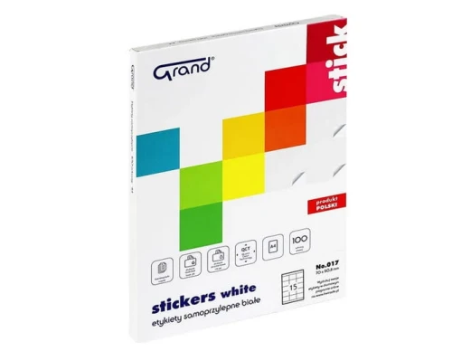 Etykiety samoprzylepne A4 70x50,8mm 100ark 15et 017 Grand
_76075
