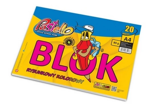 Blok Rysunkowy A4 20k 80g Kolorowy Pastello_52335