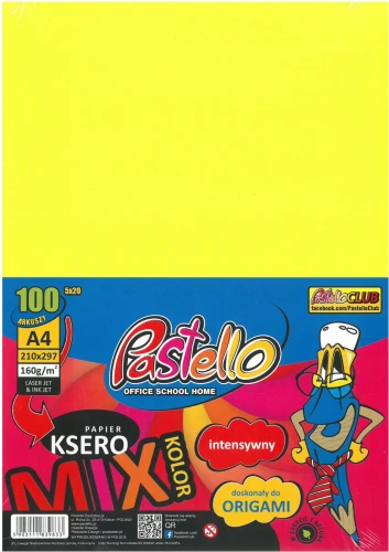 Papier Ksero Kolor A4 Pastello 160g 100ark MIX 10 Kolorów TĘCZA