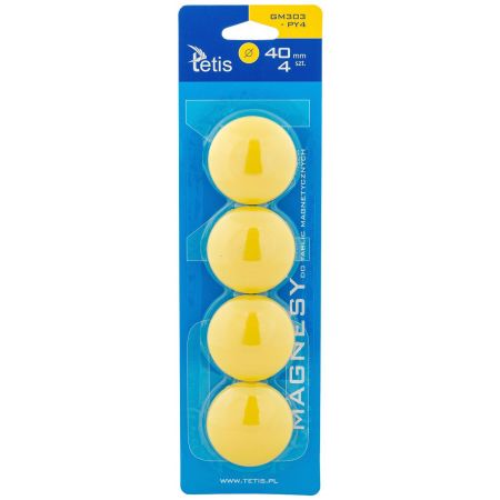 Magnesy żółte 40mm 4szt. GM303-PY4 Tetis_62825