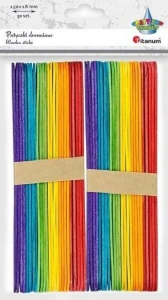 Patyczki drewniane kolor 150x18mm 50szt. 361538 Titanum
