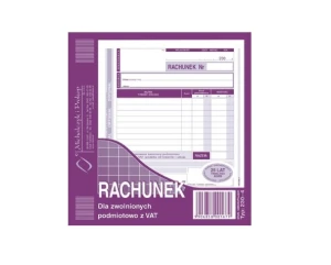 Rachunek dla zwolnionych podmiotowo z VAT 2/3 A5 230-4 MP