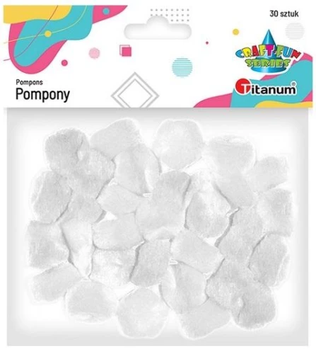Pompony dekoracyjne 30szt. Białe 438528 Titanum_57356