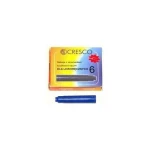 Naboje Atramenowe 6szt Niebieskie Krótkie Dla Leworęcznych Cresco