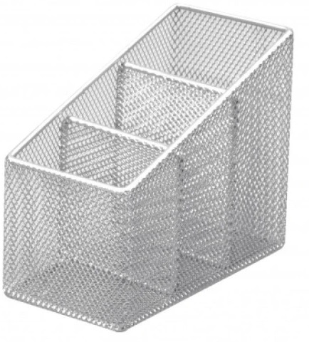 Przybornik siatkowy na długopisy srebrny BV511-S Tetis_55657