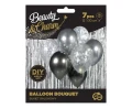Balony lateksowe, bukiet srebrno-grafitowy 30 cm 7 szt_57466