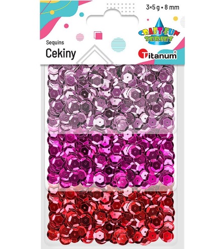 Cekiny odcienie czerwonego 3x5g 414534 Titanum_57769