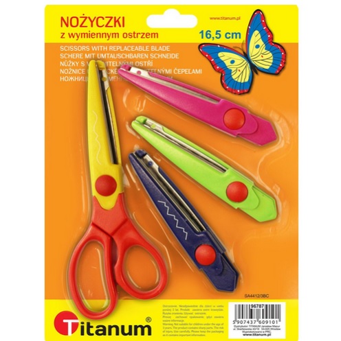 Nożyczki ząbkowane +3 ostrza 16.5cm Titanum_57856