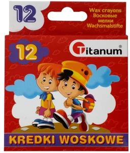Kredki woskowe 12kol. Titanum