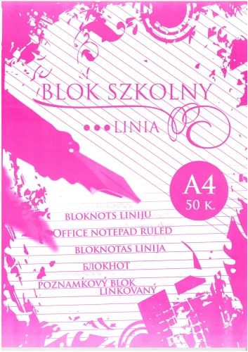 Blok szkolny - Notatnik A4 50 Linia Kreska_57961