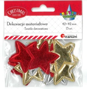 Gwiazdki Materiałowe 15szt. 4,2cm Titanum