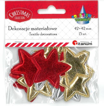 Gwiazdki Materiałowe 15szt. 4,2cm Titanum_49868