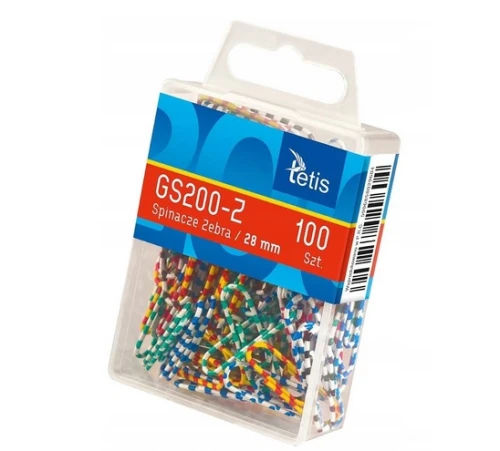 Spinacze biurowe 28mm Zebra GS200-Z Tetis_58763
