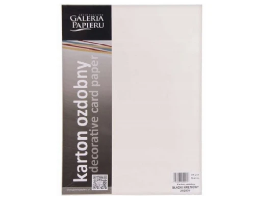 Karton Wizytówkowy A4 200g 50ark Gładki Kremowy Galeria Papieru _78323