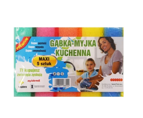 Gąbka do zmywania 5szt Maxi Czyścioszek _58965