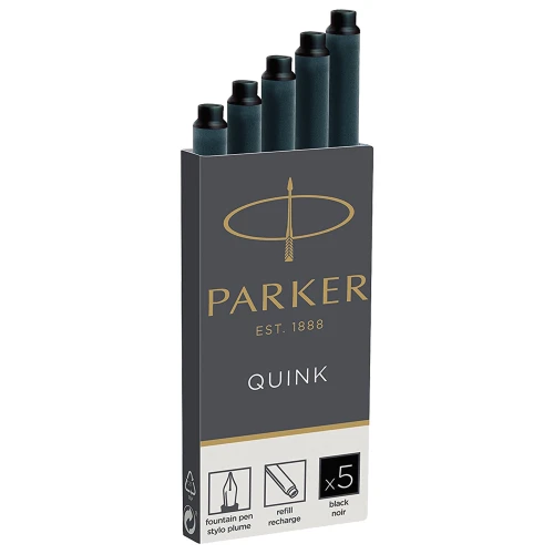 Naboje atramentowe czarne długie 5szt. Parker_48281