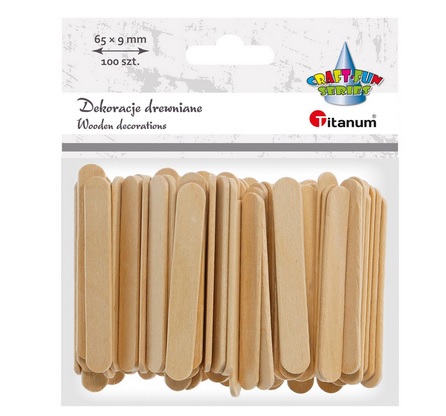 Patyczki dekoracyjne drewniane 9x63mm 100szt. 390602 Titanum_59444