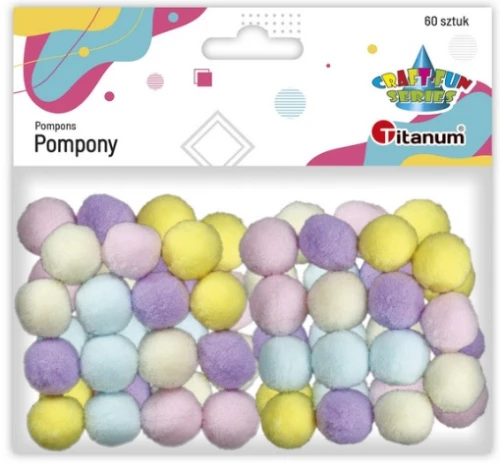 Pompony dekoracyjne pastelowe 60szt. 462567 Titanum_59454
