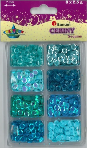 Cekiny odcienie niebieskiego 8x2,5g 319384 Titanum _46703