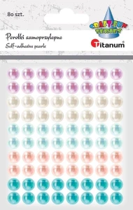 Perełki samoprzylepne Pastelowe 80szt mix Titanum