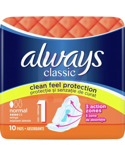 Podpaski Always classic normal 10 ze skrzydełkami_59792
