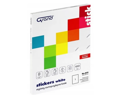 Etykiety samoprzylepne A4 210.x297mm 100ark 1et 032 Grand _76069