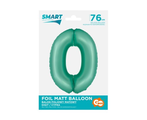 Balon Foliowy cyfra 0 76cm Mięta Godan_60090