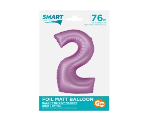 Balon Foliowy cyfra 2 76cm Lawenda Godan