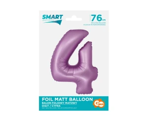 Balon Foliowy cyfra 4 76cm Lawenda Godan