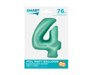 Balon Foliowy cyfra 4 76cm Mięta Godan