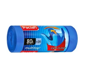 Worki na śmieci z uszami 80L 20szt  Niebieskie Multi Top 
